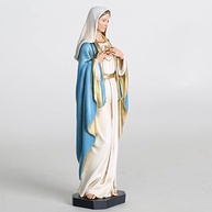Estátua do Imaculado Coração de Maria Católica - 25,4 cm | Escultura Renascentista para Decoração Devota e Presentes Religiosos - imagem 5