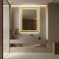 Espelho Retangular com LED - 3 Tons de Luz, Design Moderno Jateado 40x60cm - imagem 4