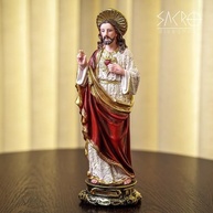 Imagem do Sagrado Coração de Jesus em Resina - 30cm - Importado - imagem 3