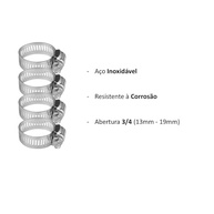 Kit 10 Abraçadeiras De Metal 3/4" (13-19mm) para Mangueiras de Gás, Jardim e Irrigação - imagem 3