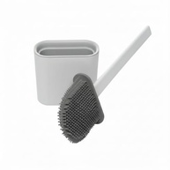 Escova Sanitária com Suporte de Parede em Silicone e Plástico - 36x8cm - imagem 2