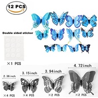 Adesivo de Parede Borboleta 3D Azul - Decoração Magnética Removível para Festas e Quartos Infantil - imagem 4