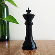 Rei de Xadrez em 3D - Estatueta Decorativa 15 cm Preto | Toque 3D - imagem 1