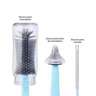 Kit de Escovas de Silicone 4 em 1 para Limpeza de Copos e Garrafas - Design Ergonômico e Multiuso - imagem 4