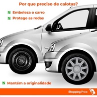 Kit 4 Calotas Aro 14 Clio Sandero Logan 2009-2011 Grid Prata Aro de Pressão - imagem 3