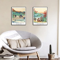 Conjunto de 4 Pôsteres Ukiyo-e Giclée 20x25cm - Arte Japonesa para Decoração Rústica - imagem 5