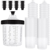 Kit com 50 Copos de Tinta 600ml para Pistolas de Pulverização - Sistema Completo com Tampa e Filtro 125 Mícrons - imagem 2