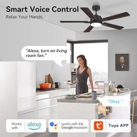 Ventilador de Teto Inteligente 52" com Controle por Voz, Luz LED Regulável e Conexão Alexa | Moderno e Silencioso - imagem 4