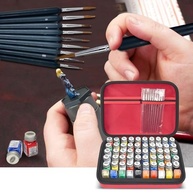 Estojo Organizador de Tintas com 60 Frascos + 9 Pincéis - Transporte Seguro para Artistas e Modeladores - imagem 3