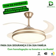 Ventilador de Teto Retrátil Infinity Dourado Disoma 78W – LED Multicolor Dimerizável 3000K/4000K/6500K – Controle Remoto – Ultra Silencioso – INMETRO + ANATEL - imagem 5