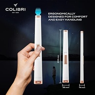 Colibri Isqueiro Aura 10Mm de Chama Plana - Elegante E À Prova de Vento com Butano Recarregável, Ideal para Charutos E Velas, com Ignição de Ação Única (Branco Fosco + Rosa) - imagem 2