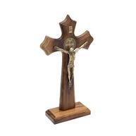 Crucifixo de Madeira com Medalha de São Bento 23 cm - Aramon - imagem 4