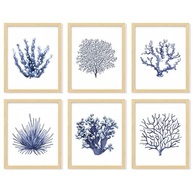 Arte de Parede Coral Costeiro - Pôsteres Azul Marinho para Decoração Marítima e Bohemian - imagem 2