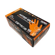 SAS Safety 66573 Astro Grip Luva Descartável de Nitrilo Sem Pó, Grande, Pacote com 100, Laranja - imagem 2