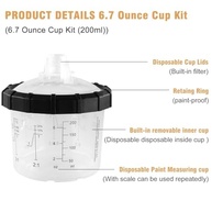 RRJ Copo de Tinta Descartável 200ml - Sistema de Pintura Automotiva LVLP/HVLP com 50 Forros e Adaptadores - imagem 4