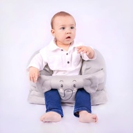Assento de Bebê Confortável em Formato de Elefante Cinza - Apoio Ergonômico para Sentar com Estilo - imagem 1