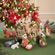 Conjunto de Presépio 15cm com 11 Bonecos Resina - Decoração Natalina Kurt Adler - imagem 3