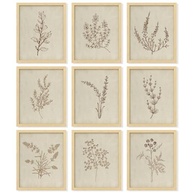 Arte de Parede Botânica Vintage | Conjunto de 9 Pôsteres Neutros 20x25cm | Decoração Floral Minimalista para Quarto e Sala - imagem 2