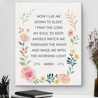 Bedtime Prayer Canvas Wall Art - Pintura de Parede Cristã Motivacional para Crianças com Versículo Bíblico - imagem 2