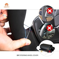 Capa de Volante MEWANT: Couro Genuíno + Fibra de Carbono para Audi (DIY Personalizado) - imagem 3