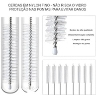 Escova de Limpeza de Canudo com Cerdas de Nylon e Haste de Aço Inox Flexível 20cm - Ideal para Peças Finais e Tubos - imagem 3