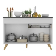 Balcão de Cozinha Veneza 120cm com 2 Portas e 1 Gaveta - Design Moderno e Funcionalidade - imagem 5