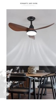 Ventilador de Teto Plafon Aires Preto com Pás de Madeira 25W LED Multicolor Dimerizável – Ultra Silencioso, 6 Velocidades, Controle Remoto - imagem 5