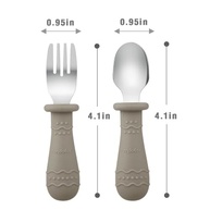 Conjunto de Utensílios para Bebês PandaEar - 6 Peças em Silicone e Aço Inoxidável - imagem 4