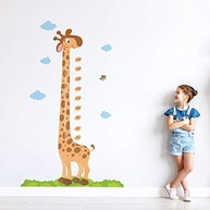 Adesivo de Parede Infantil Girafa com Régua de Crescimento 175x110cm - Decore e Acompanhe o Crescimento com Estilo - imagem 4
