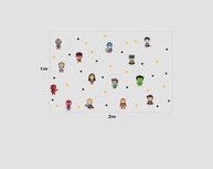 Adesivo de Parede Infantil Heróis - 49 Peças para Decoração de Quarto de Menino - imagem 3