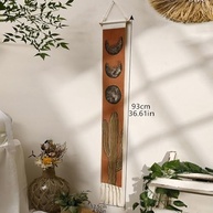 Tapeçaria de Parede Macramê Estética Boho com Design de Nascer do Sol | Decoração de Parede em Algodão Natural - imagem 3
