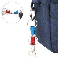 Chaveiro de liberação rápida de 3 vias, chaveiros destacáveis, corrente separada de alumínio, desconexão rápida, presente de acessório conveniente (vermelho, prata e azul) - imagem 5