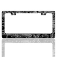 Moldura de Placa de Carro em Aço Inoxidável com Design Topográfico - Elegância e Durabilidade para Seu Veículo - imagem 2