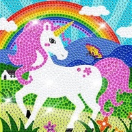 Pintura de Arte de Parede 5D 15x15cm - Kit de Diamante com Tema de Unicórnio para Iniciantes - imagem 4