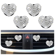 4 Clipes de Ventilação de Carro Coração com Strass Brilhante - Decoração Premium - imagem 1