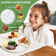 Pratos Divididos Inquebráveis 23cm - Controle de Porção Seguro para Micro-ondas e Lava-louças - imagem 5