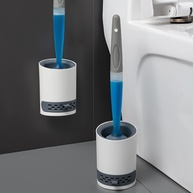 Escova de Vaso Sanitário com Suporte Recarregável - Silicone Antiferrugem e Almofada de Lama Diatomácea - imagem 1