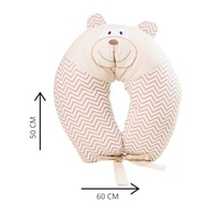Almofada de Amamentação com Orelhas e Bordado Urso Bege - Conforto e Estilo para Mães Modernas - imagem 3