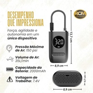 Calibrador de Pneu Digital Portátil Recarregável: Precisão e Praticidade para Carro, Moto e Bike | RCM Group® - imagem 3