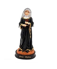 Imagem de Santa Rita de Cássia em Resina 20 cm - Escultura Católica com Detalhes Manuais - imagem 3