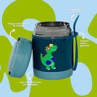 Pote Térmico Infantil 320ml com Garfo de Bambu - Aço Inox Seguro e Livre de BPA - imagem 5