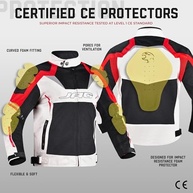 JAG Jaqueta de motocicleta de malha - Jaqueta de motociclista - Jaqueta masculina armadura de motocicleta nível 1 - Jaqueta masculina de alta visibilidade com armadura - imagem 3
