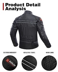 BORLENI Jaqueta de motocicleta Jaqueta de motocicleta, à prova de vento, equipamento de proteção de corpo inteiro, armadura CE para todas as estações - imagem 5