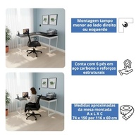 Mesa em L Estilo Industrial - Escrivaninha de Canto para Escritório e Estudo | Tampo Texturizado e Design Moderno - imagem 5