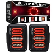 Lanterna Traseira LED Jeep Wrangler JK 2007-2018: Segurança e Estilo com Luzes de Freio, Ré e DRL - imagem 2