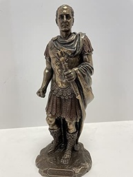 Estátua de Júlio César em Bronze - Réplica Militar Romana 10x8,5x26cm - imagem 3
