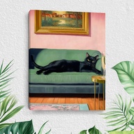 Arte de Parede emoldurada Gato Engraçado Vintage - Decoração Moderna para Casa e Escritório - imagem 1