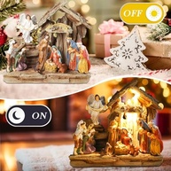 Conjunto de Presépio de Natal 24cm com Iluminação Interna - Decoração Tradicional e Encantadora - imagem 5