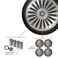 Jogo de Calotas Aro 13 Europa Premium para Peugeot 206, 207, 208, 307, 4008 e Hoggar + Selo Resinado + Tampas Antifurto - imagem 3