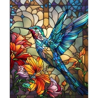 Pintura de Beija-Flor por Números para Adultos - Kit Completo com Tinta e Pincéis para Artesanato e Decoração - imagem 1